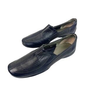 Sesto Meucci Italian Black Leather Loafers: Womens, 7.5